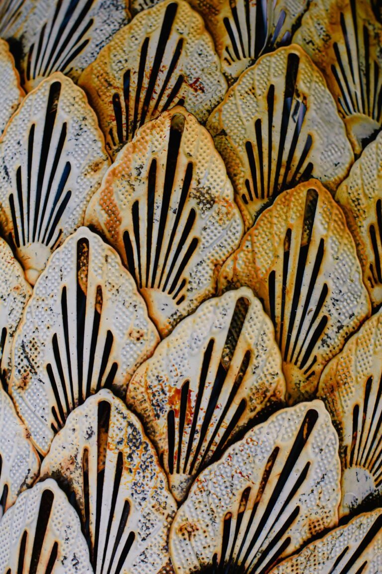 Detailed close-up of a decorative pattern by artist Heather Brown, showcasing unique handmade style.